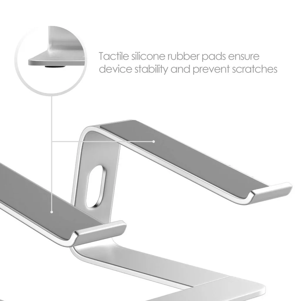 Support PC Portable Aluminium Argent Robuste et Ventilé Design Supreme Pro - 5