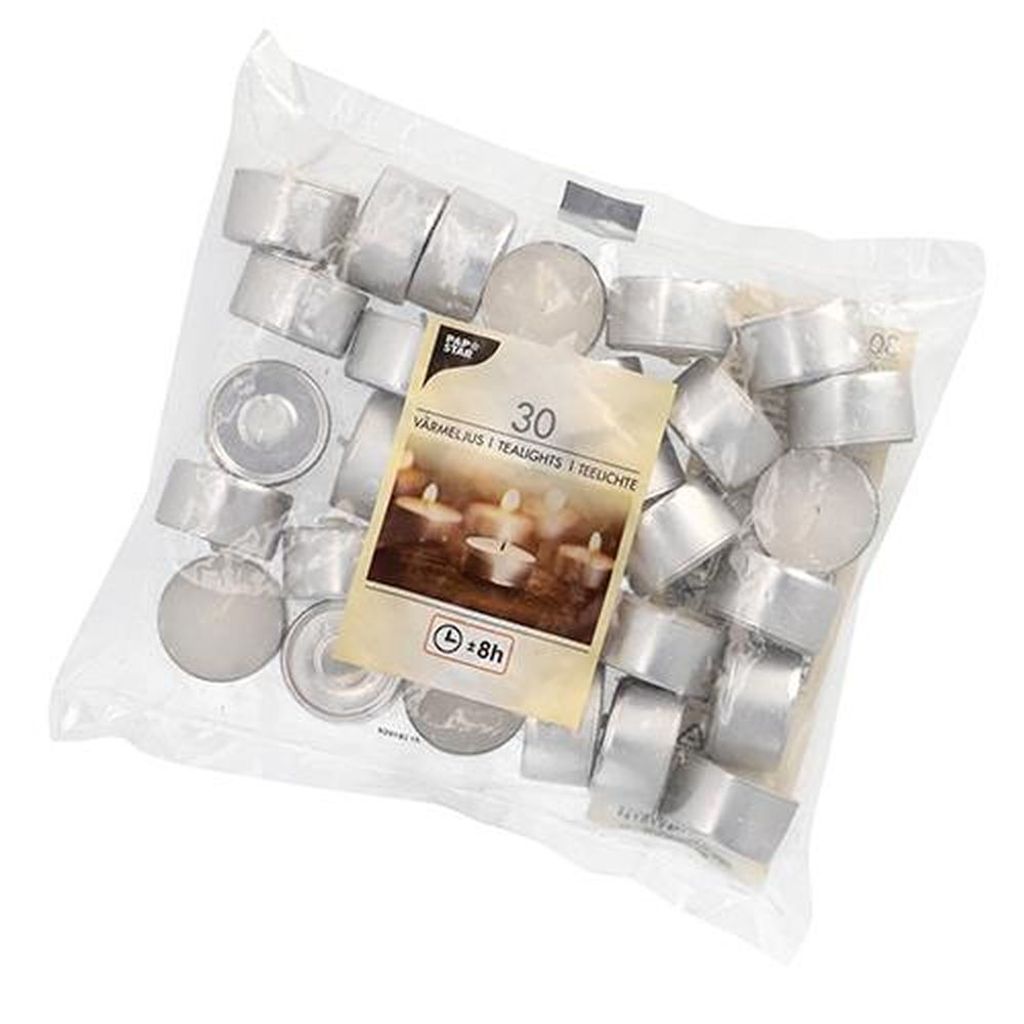 30 tea light Ø 39 mm - 22 mm bianco - a lunga durata 8 h Immagine del prodotto 
