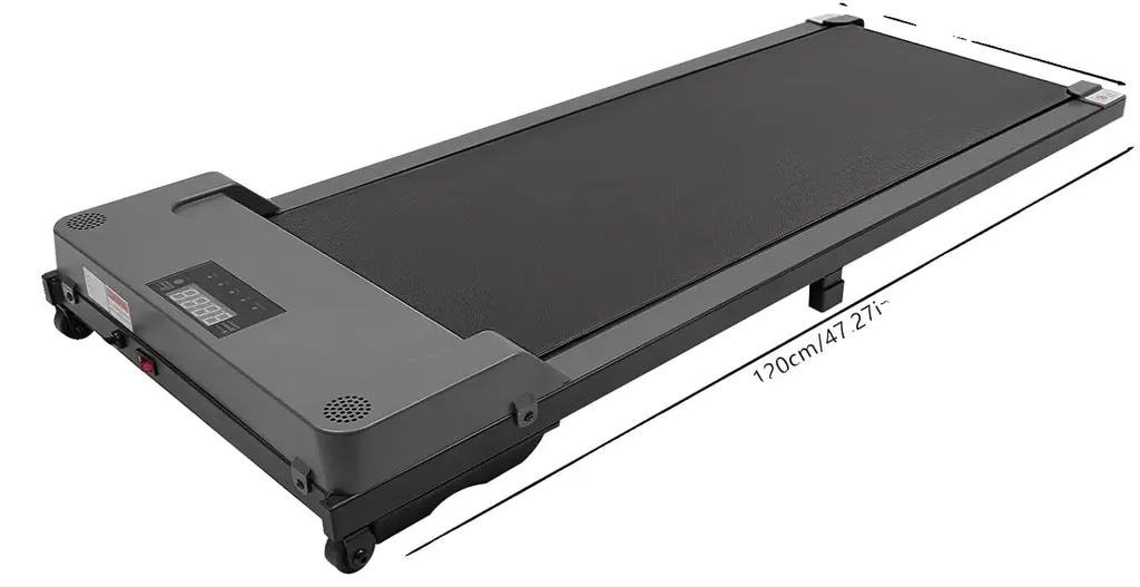 Tapis de course compact gris contre la sédentarité au bureau - Silencieux