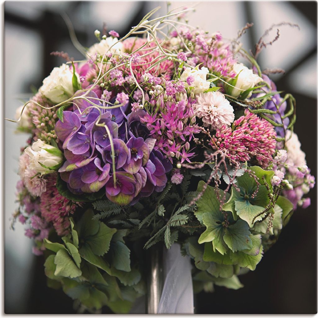 ARTland Leinwandbild Blumenkugel Größe: 100x100 cm