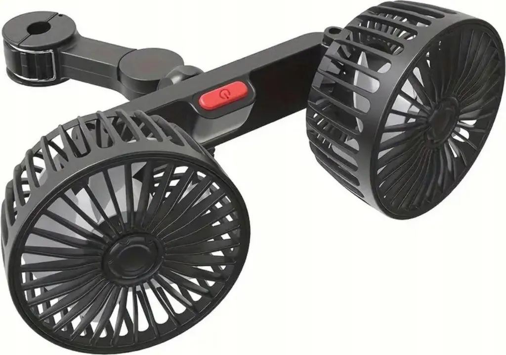 Ventilatore Auto Doppia Testa USB Silenzioso - Rotazione 360 Gradi