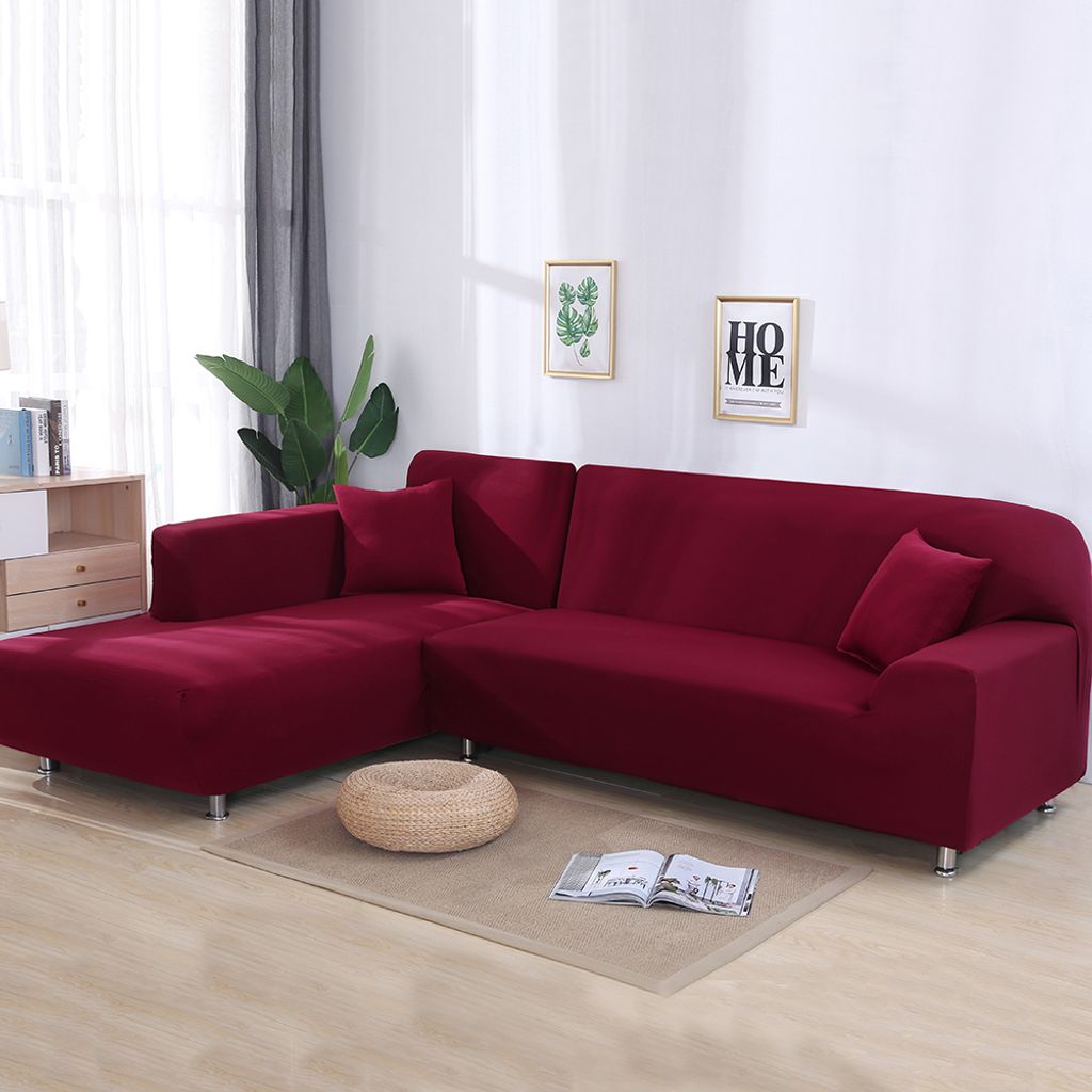 5 Stücke Rot Elastische Stretch Sofa Überwürfe Bezug Sofabezug 
