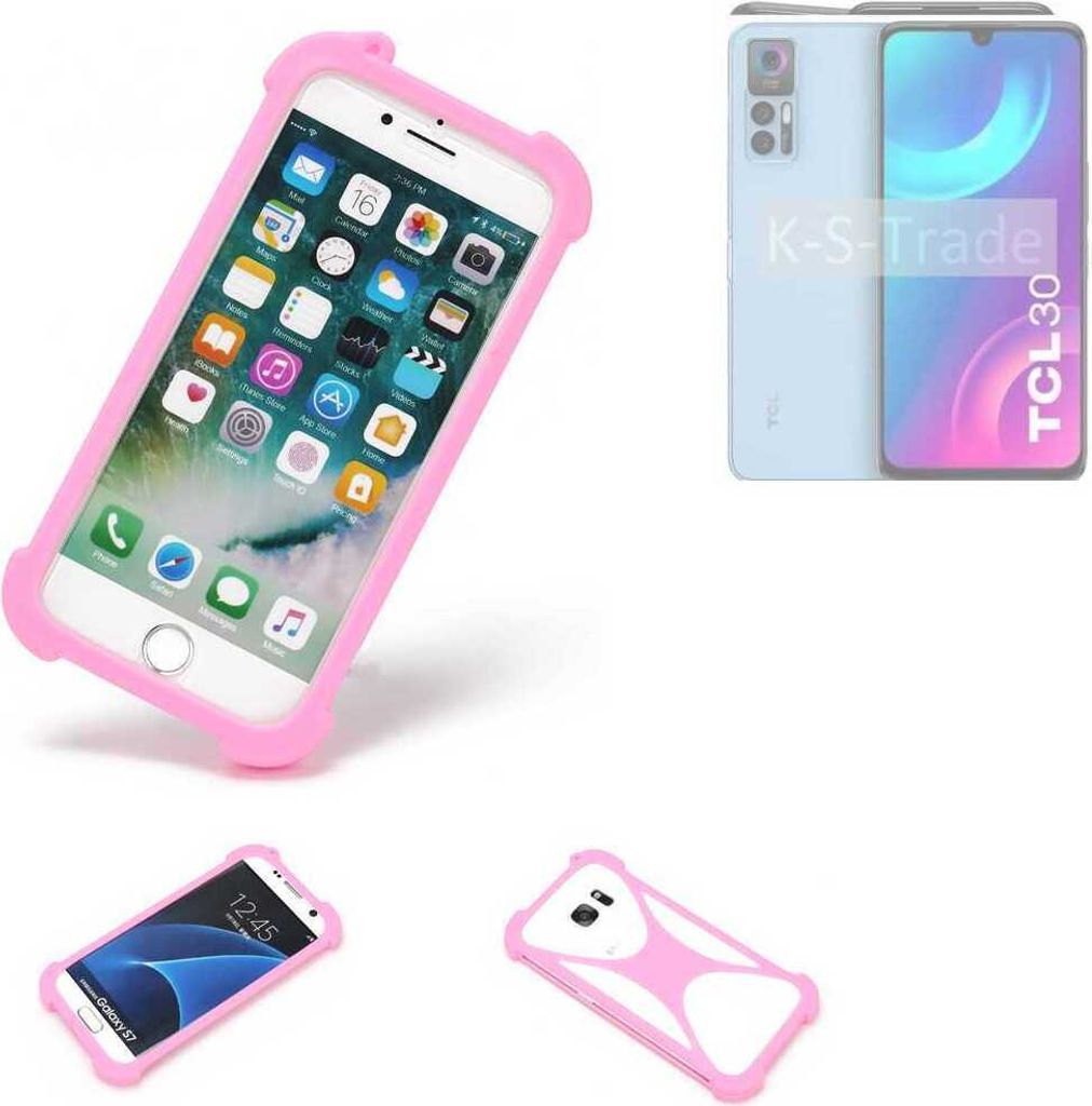 K-S-Trade Handy Hülle kompatibel mit TCL 30+ Schutz Hülle Bumper Silikon Schutz Hülle Cover Case Silikoncase Silikonbumper TPU Softcase Smartphone,