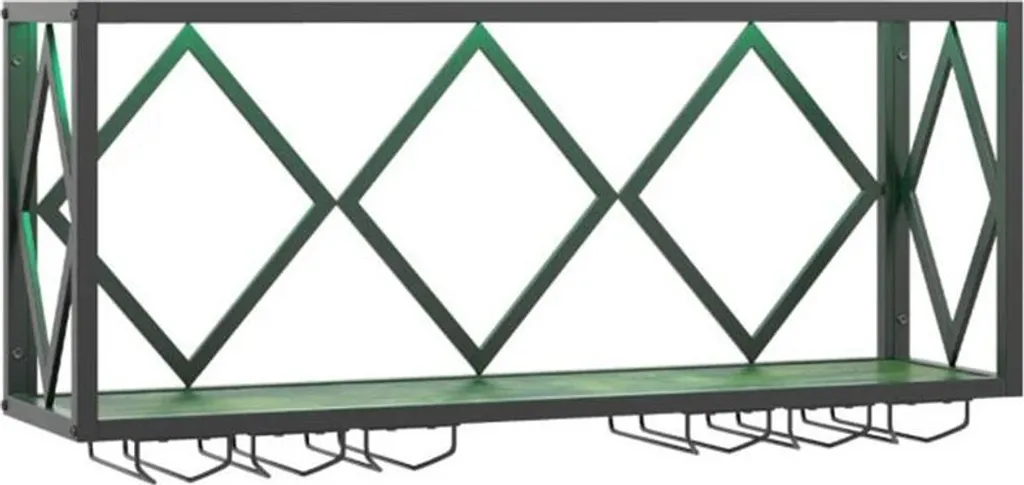 Étagère à vin murale lumineuse LED noire, porte-bouteille design