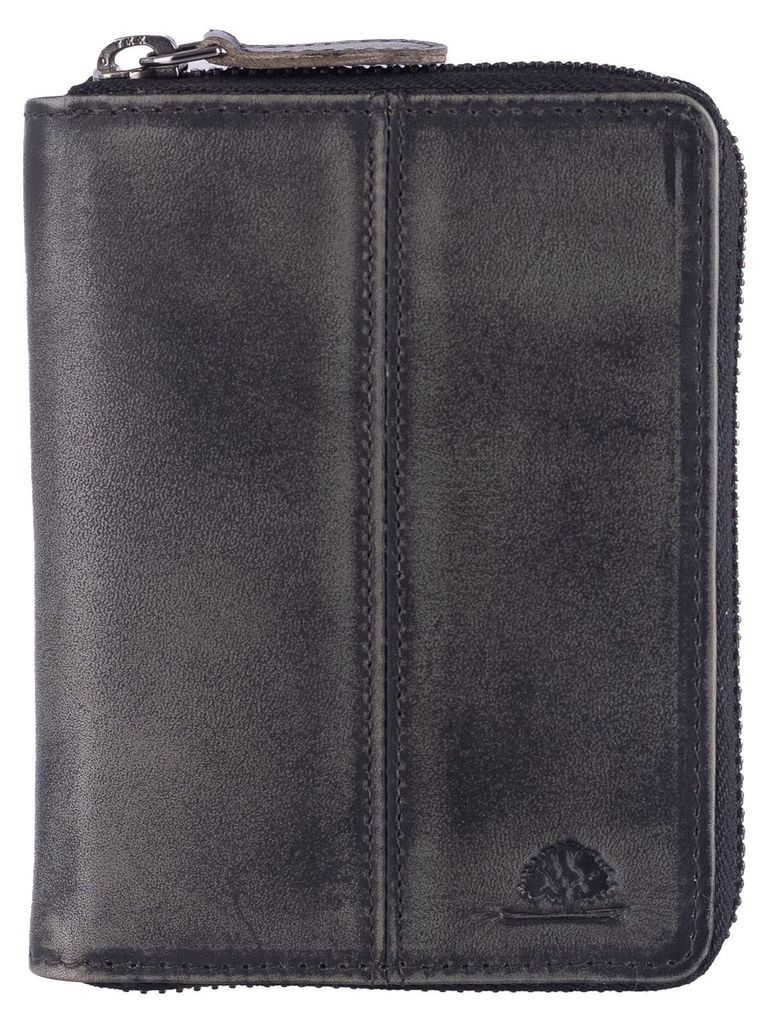 GREENBURRY Geldbörse Destressed RV-Wallet RFID Silver Grey anthrazit