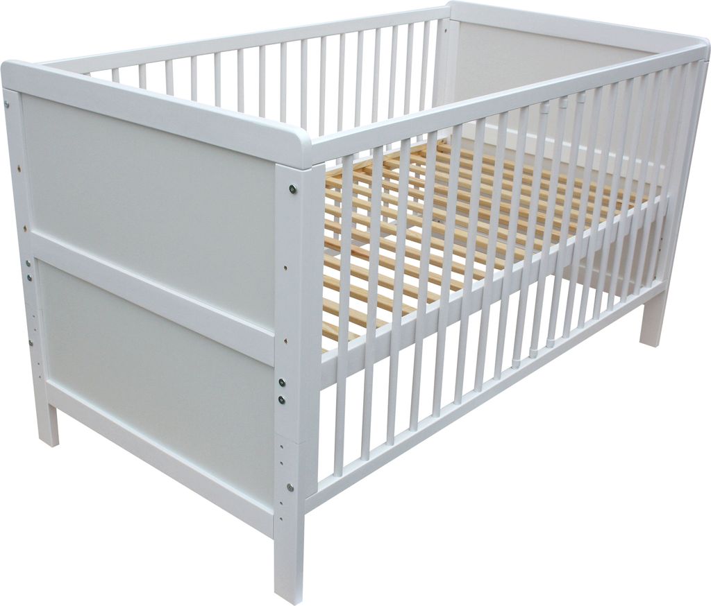 Kinderbett Juniorbett Beistellbett Wiege 140x70cm 4in1 weiß Produktbild 5