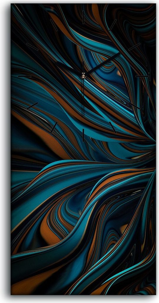 Dekor Leinwand Uhr Wandbilder Geräuschlos 30x60 Malerei Abstrakte Kunst - schwarze Hände