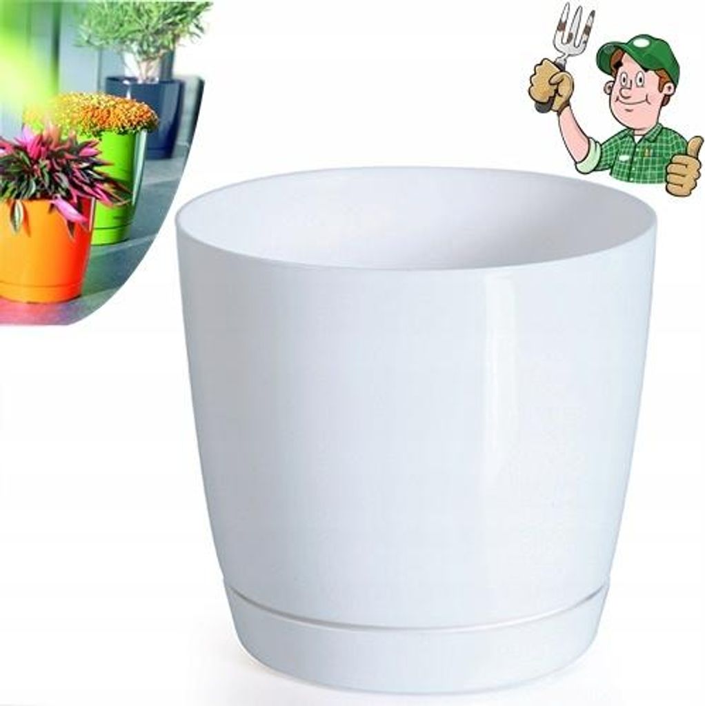 Prosperplast Pot de Fleurs HEOS 51L avec réservoir Dimensions (mm) 439 x 439 x 440 Blanc | Leroy Merlin