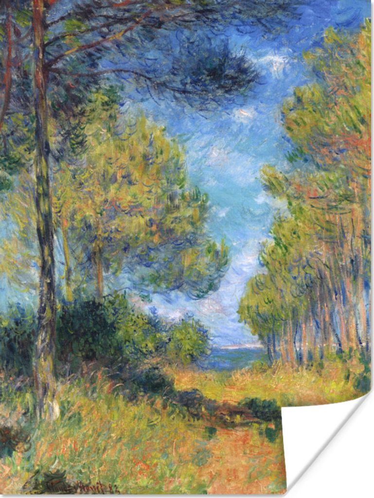 MuchoWow Poster Weg bei Varengeville - Gemälde von Claude Monet 90x120 cm - Wohnzimmer