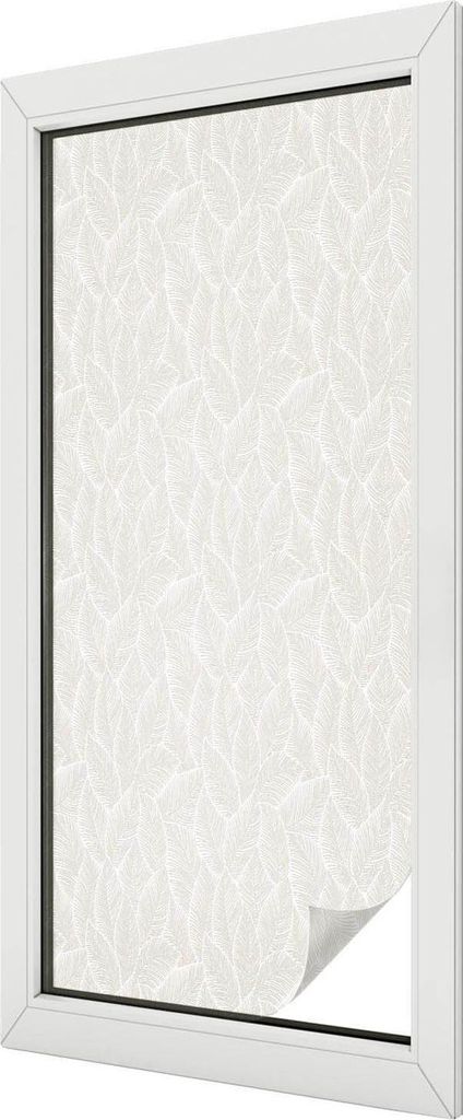 Buntglas Fensterfolie – 116x50 cm – Stained-Glass Design – blickdichte dekorative Sichtschutzfolie – selbstklebend, UV-Schutz – Pflanzene...