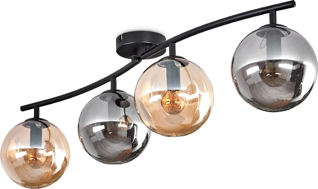 Fossobiubo Deckenlampe aus Metall/Glas in Schwarz