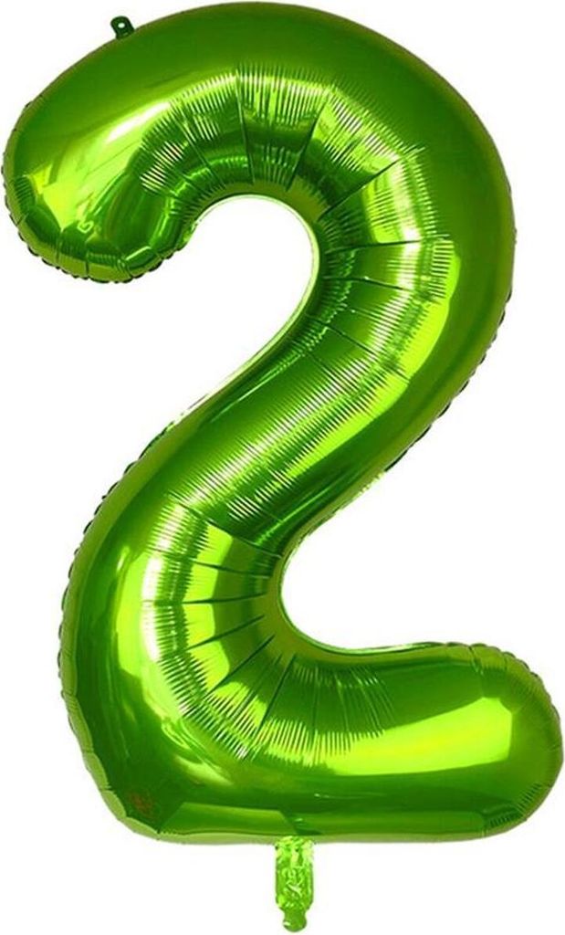Palloncino in foil numero 2, circa 100 cm, verde Immagine del prodotto 