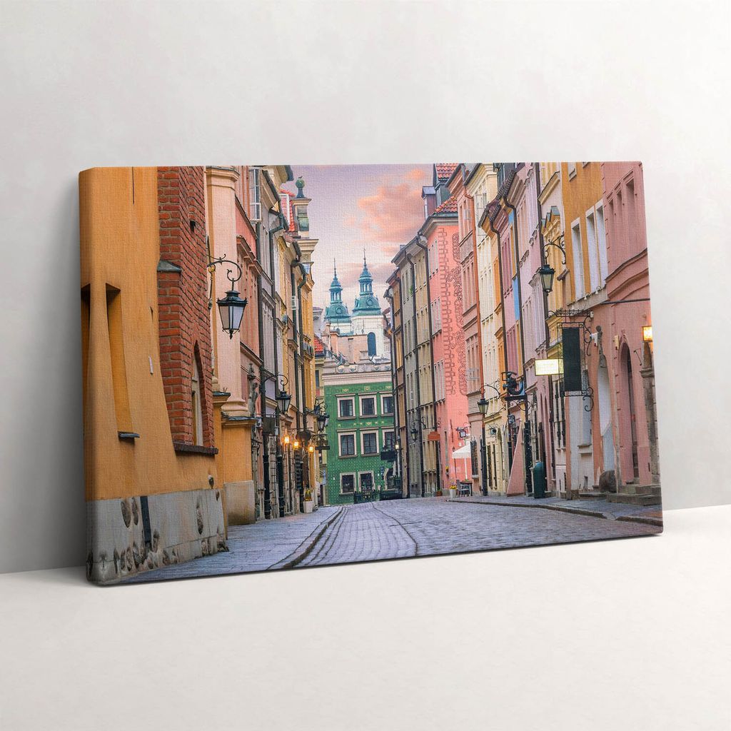 Alte Stadt in Warschau – Leinwandbild Wandbild – 60x40 cm – Leinwandbilder – Wandbilder – Schlafzimmer – Flur
