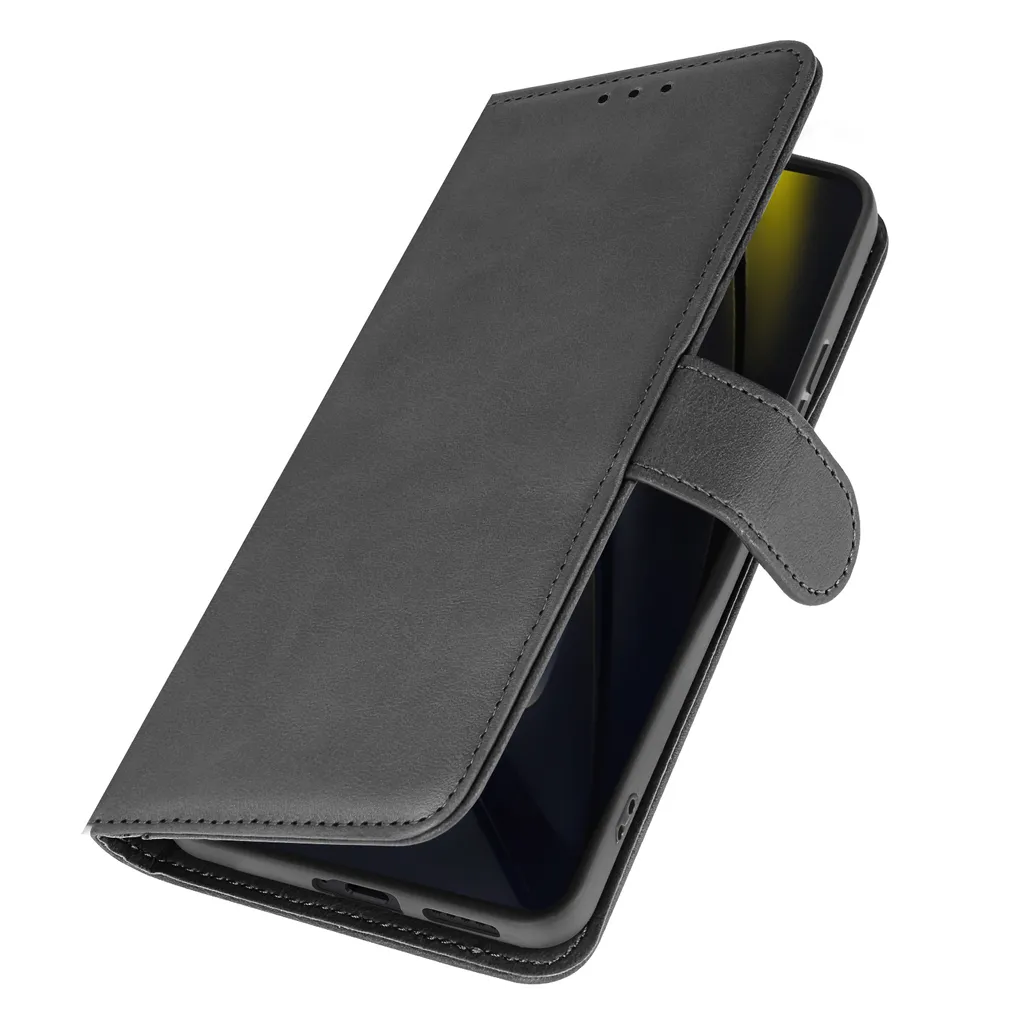 Custodia Vintage Xiaomi Poco F6 Nera: Eleganza Avizar Portafoglio