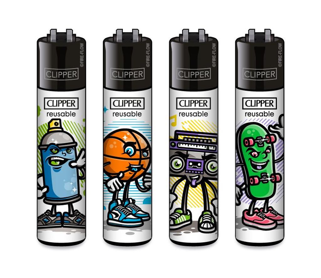Clipper Feuerzeug 4er Set Urban Characters