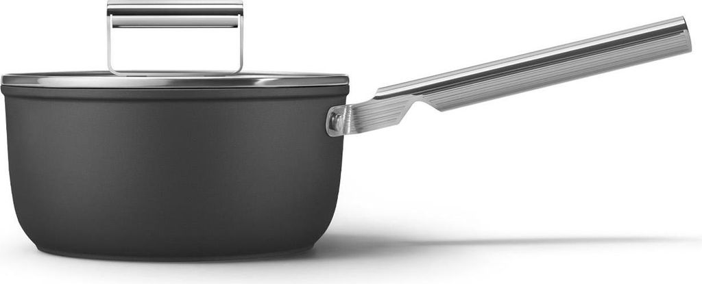Mattschwarze 20-cm-kochtopfe + deckel Smeg SPF2012BLM