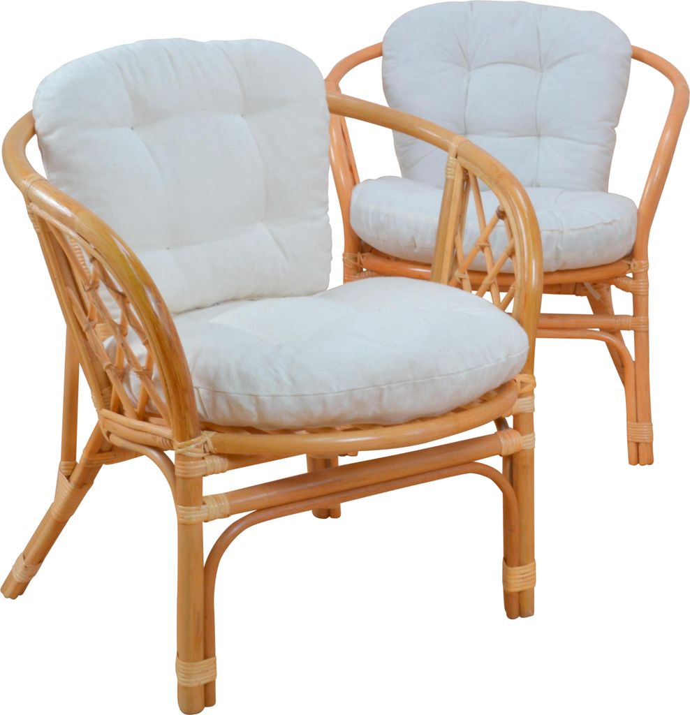2er-Set Rattansessel mit Kissen Sonja Produktbild 