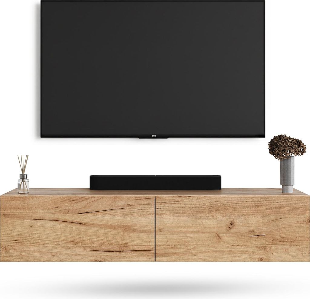 WEST TV Schrank 140 cm Fernsehtisch Sideboard, hängend oder stehend TV Möbel