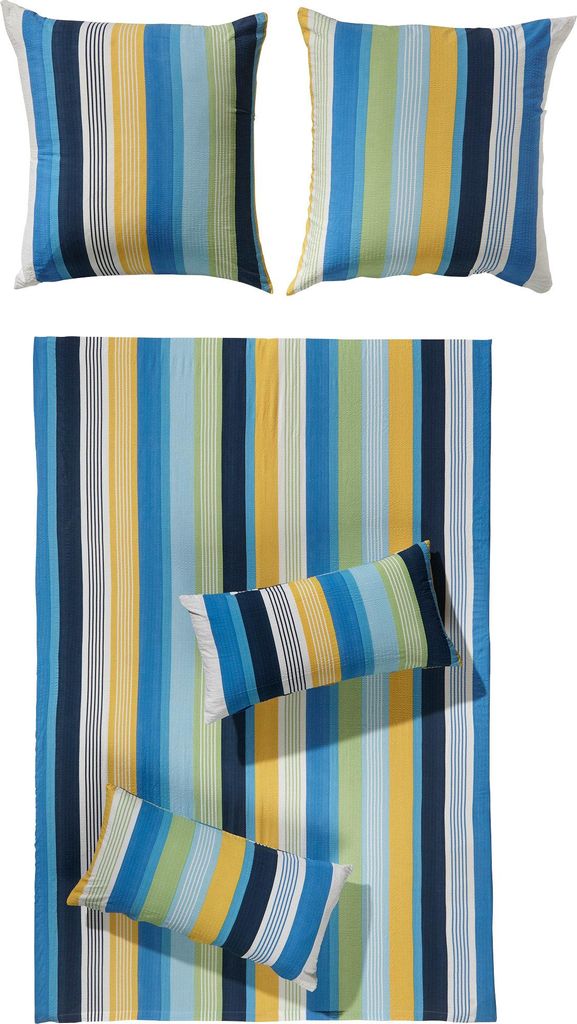 Erwin Müller Bettwäsche blau 1x 155x220 cm + 1x 80x80 cm