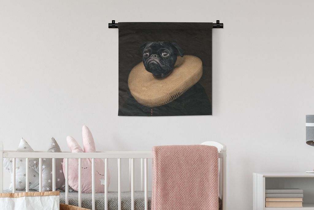 MuchoWow Wandteppich Wandbehang Hund - Kleidung - Mittelalter 60x60 cm Tapisserie Dekoration Wandtuch - Dekorationen - Wand Decke