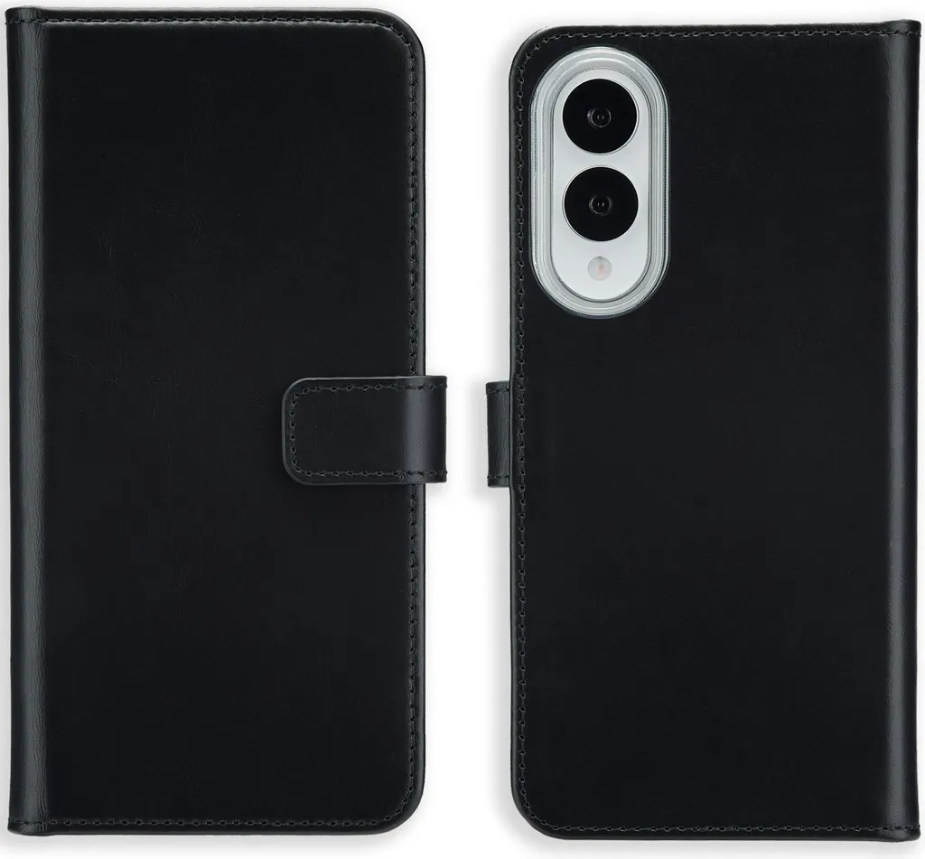 Selencia Custodia a libro in vera pelle Samsung Galaxy S25 Edge - Nero
