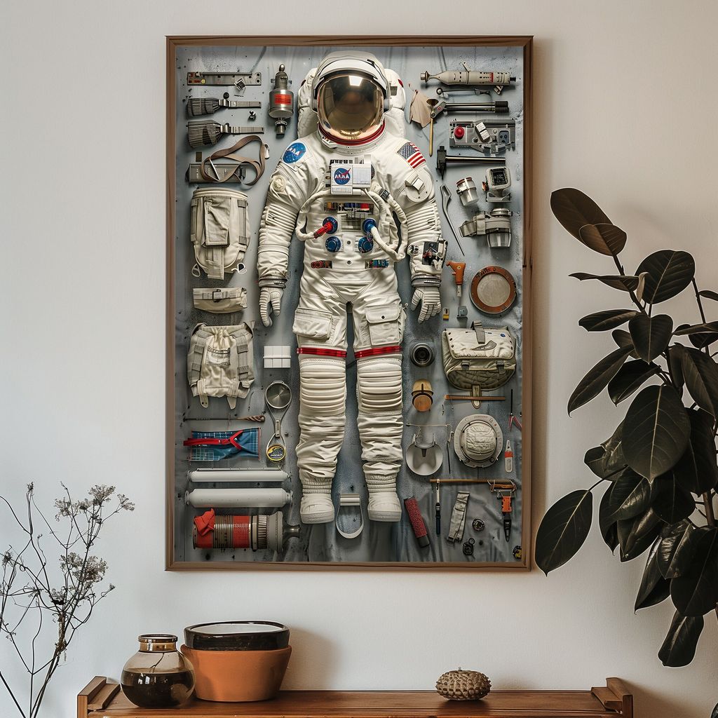 Wallity, HUM084, Dekoratives gerahmtes MDF-Gemälde, Mehrfarbig, 100 % MDF, 50 x 70 x 3,5 cm