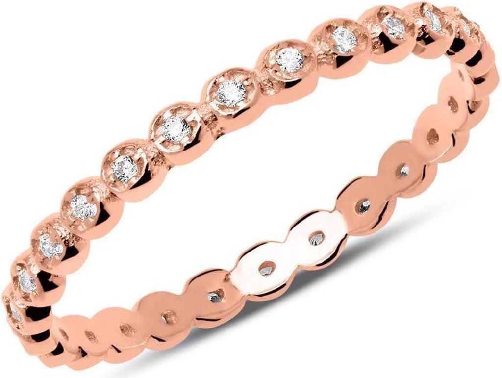 Ring 8K Roségold Zirkonia Unique GR0167 (Größe: 56mm)