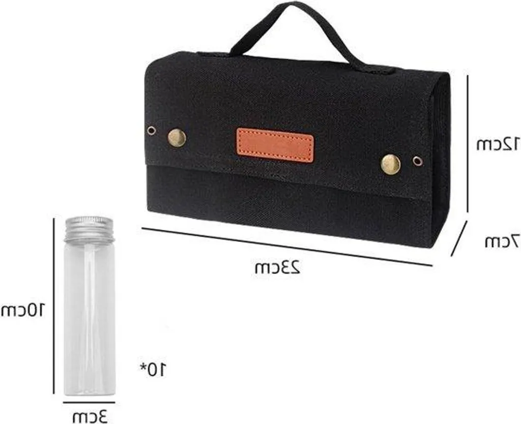 Kit herbes aromatiques en toile avec porte-bouteilles et 4 flacons