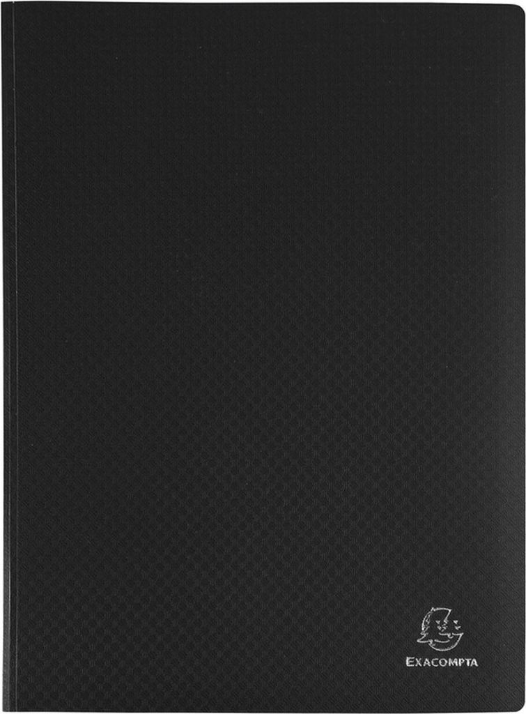 Exacompta 8841E Sichtmappe Opak PP blickdicht, 24 x 32 cm, für DIN A4, 40 Kristallhüllen, hohe Transparenz, 1 Stück, schwarz