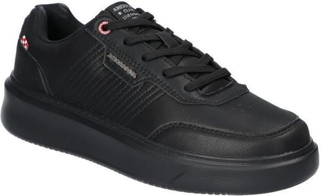 AMERICAN CLUB RH127 Herren Sportschuhe, Intelligente MEMORY FOAM SYSTEM Einlegesohle, leichte Schuhe Casual, Sneakers, Schnürer, Schwarz 45