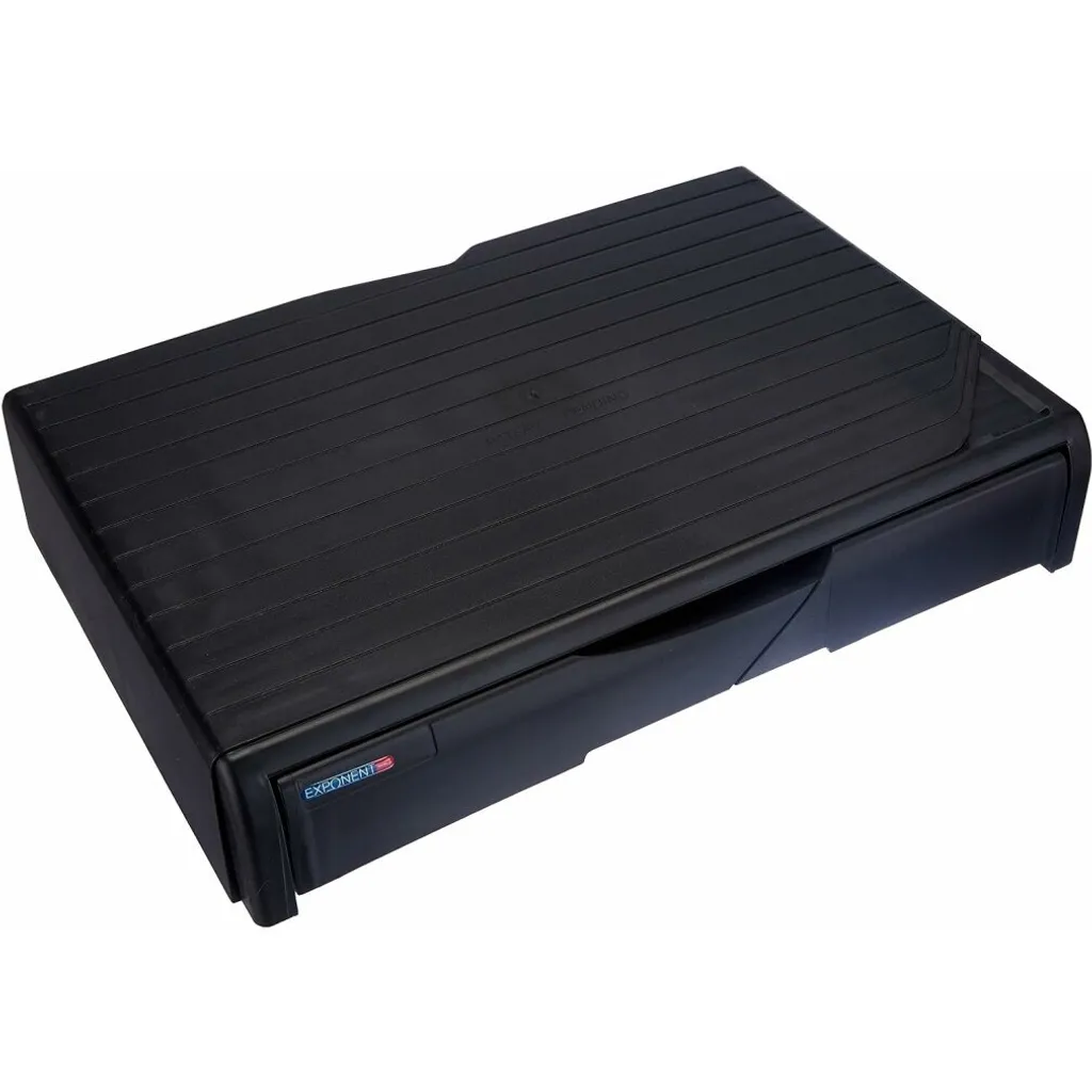Support d'écran ergonomique noir avec gestion d'espace sous tablette - 9