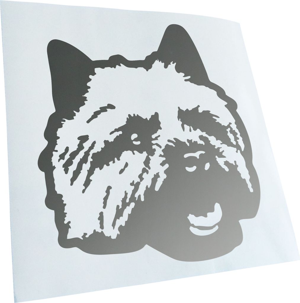Kiwistar - Autoaufkleber - Norwich Terrier Hund - Silber - 40x36cm - Aufkleber für Auto, Laptop, Fahrrad, LKW, Motorrad Mehrfarbig JDM Decal Racing