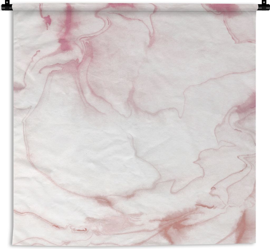 MuchoWow Wandteppich Wandbehang Marmor - Rosa - Weiß 150x150 cm Tapisserie Dekoration Wandtuch - Wohnaccessoires - Modernes