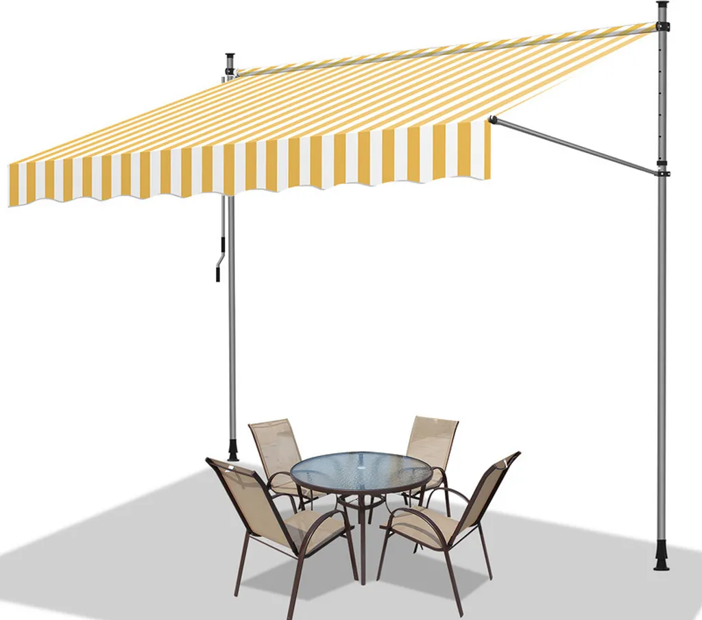 Tenda da Sole TolleTour 250cm Bianco Giallo - Ombra Senza Buchi