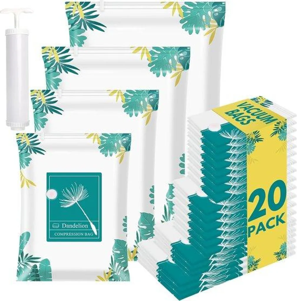 Housse de rangement sous vide pour valise - Lot de 20 sacs voyage
