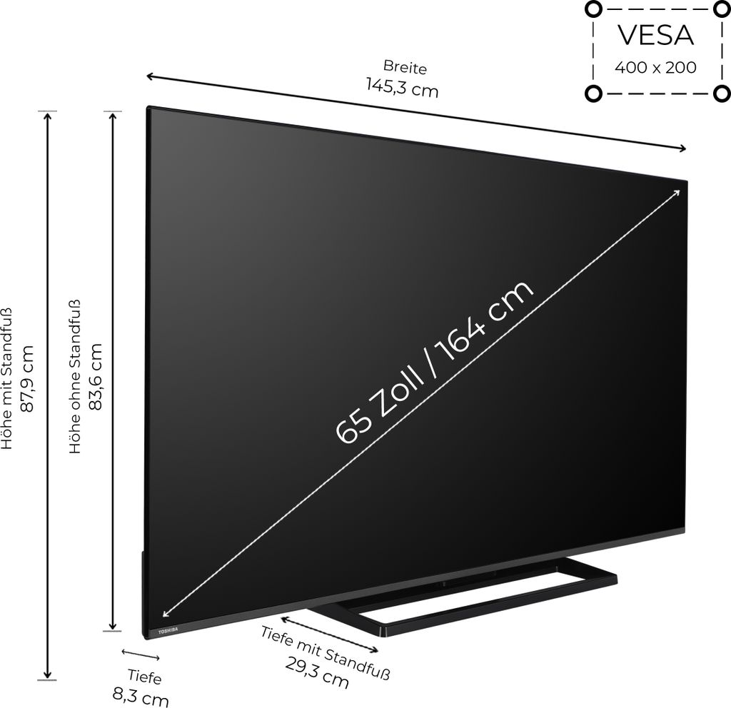 Wieviel Cm Sind 65 Zoll Fernseher Toshiba 65 Zoll Fernseher Fire TV (4K UHD | Kaufland.de