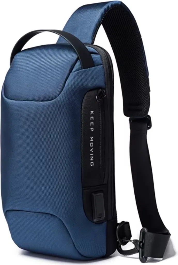 Issac Borsa Monospalla USB Blu KP36231 - Gadget Tech e Design Urban