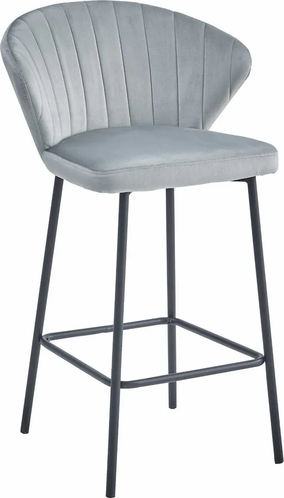 Sgabello Argento Valora GATTA: Comfort Avvolgente in Velluto Moderno