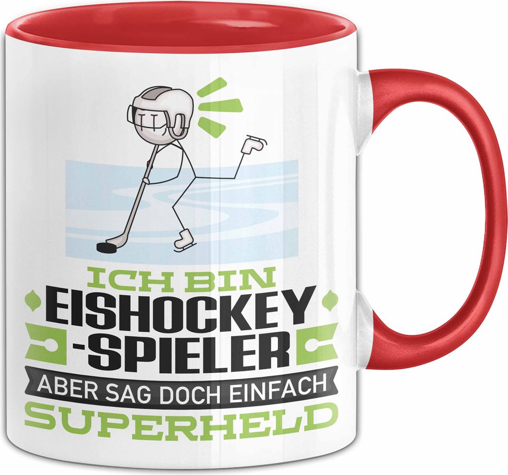 Eishockeyspieler Geschenk Tasse Ich Bin Eishockeyspieler Aber Sag Doch Einfach Superheld Lustige Geschenkdiee für Eishockeyspieler Kaffee-Becher (...