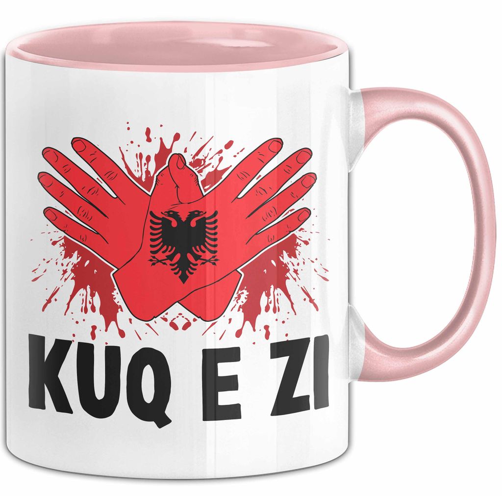 Albanische Flagge Shqip Shqiponja Albanischer Adler Albanien Tasse Geschenkidee (Rosa)