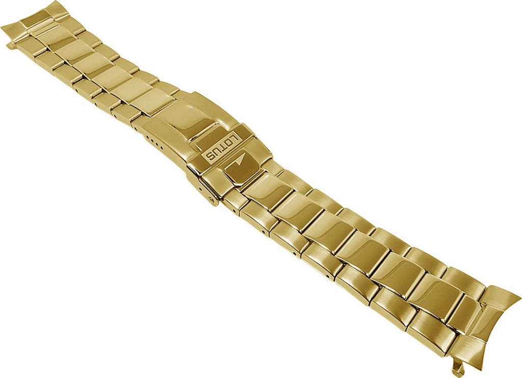Lotus Chronograph | Uhrenarmband Edelstahl gelbgoldfarben 18758 18761