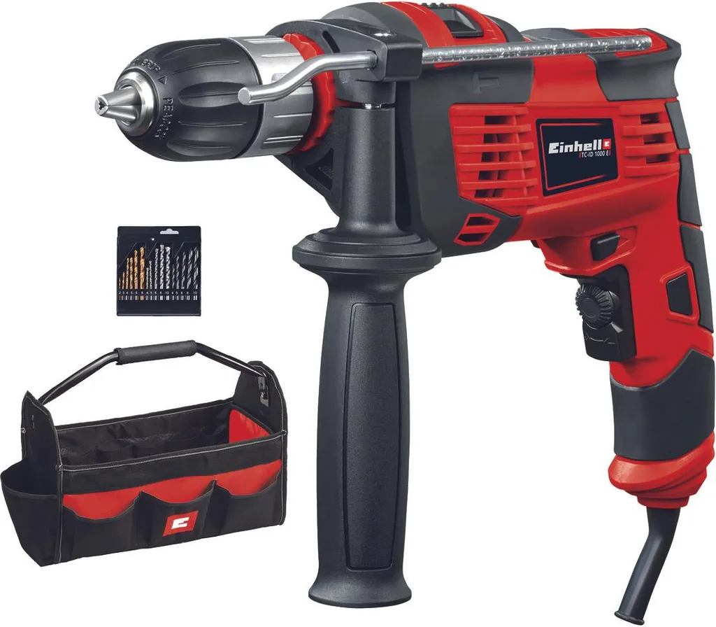 Perceuse à percussion filaire Einhell TC-ID 1000 E pour béton et bois - 12