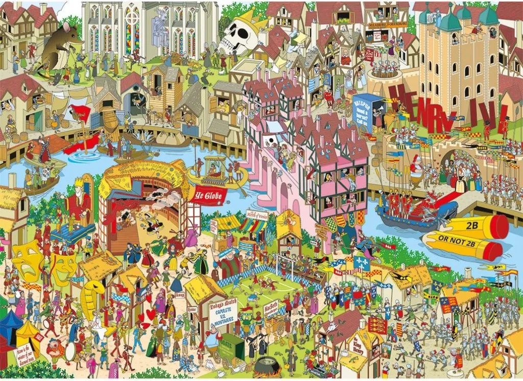 Puzzle 1000 Pièces Shakespeare Shake-up Gibsons Jeu de Société Adulte