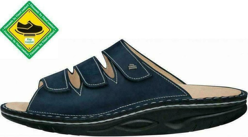 Finn Comfort Andros, Damen, Herren, Uni, Pantolette, Blau, Produktbild 