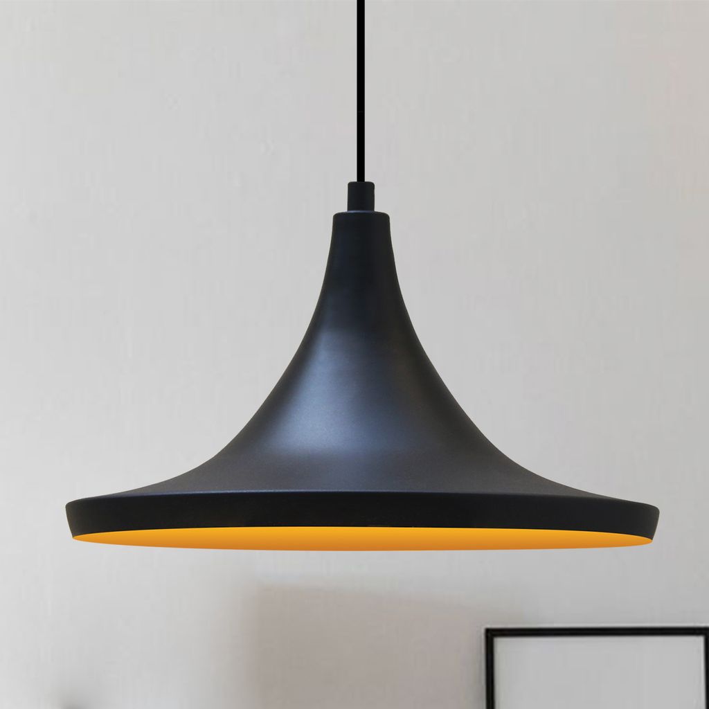 Pendelleuchte I Genisy I Wohnzimmer, E27, Ø31 ISkandinavisch Pendellampe für Schlafzimmer Deckenleuchte Metall, Wohnzimmerlampe Hängelampe, Schwarz
