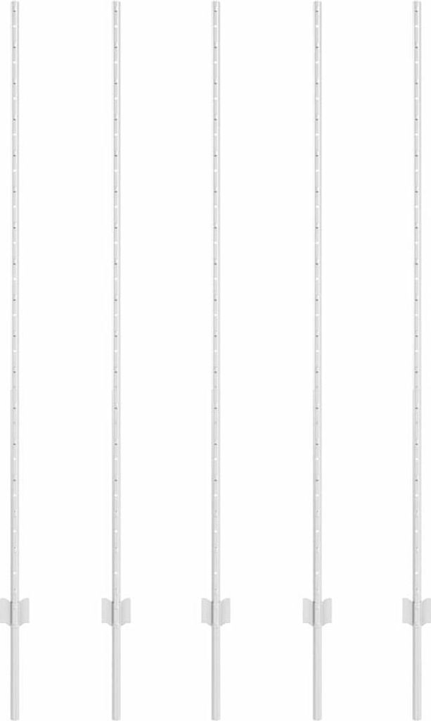 vidaXL Zaunpfosten 5 pcs Silber 160 cm Stahl