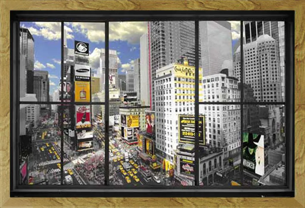 Cornice Shinsuke Rovere MDF con Poster New York Vista Finestra