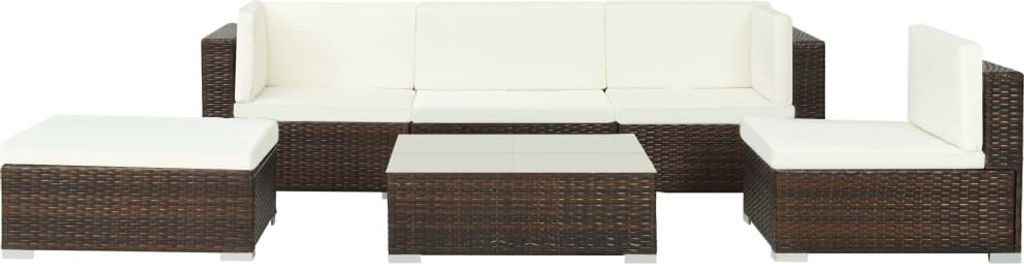 The Living Store 6-tlg. Garten-Lounge-Set mit Auflagen Poly Produktbild 