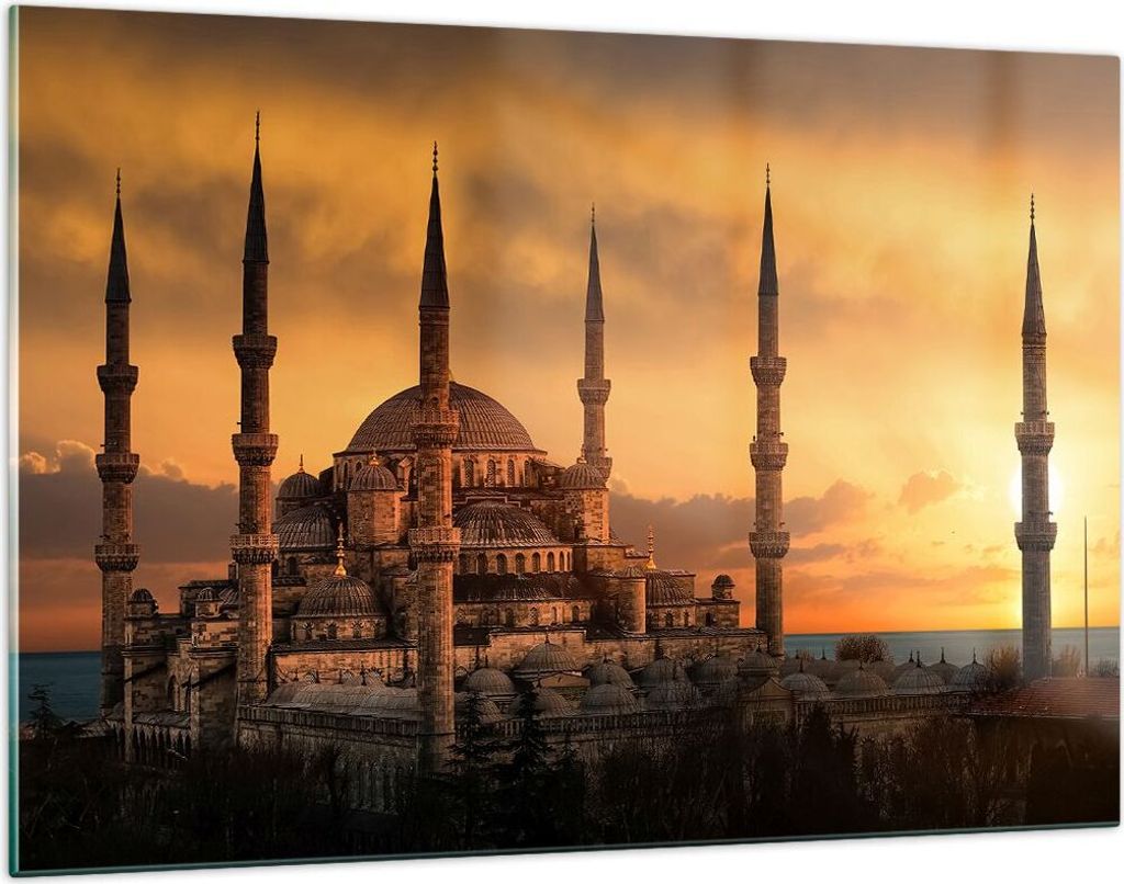 Bilder auf glas - Sonnenuntergang istanbul türkei reise - 120x80cm - Glasbilder - Wandbilder - Kunstdruck - Wanddekoration aus Glas - Glas Bilder ...
