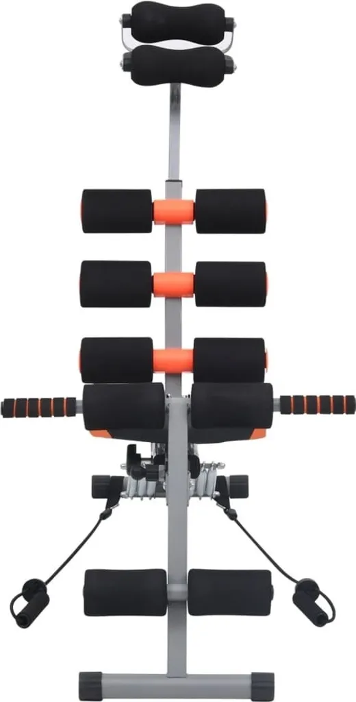 vidaXL Appareil Abdominaux en L avec Bandes Élastiques de Fitness Noir